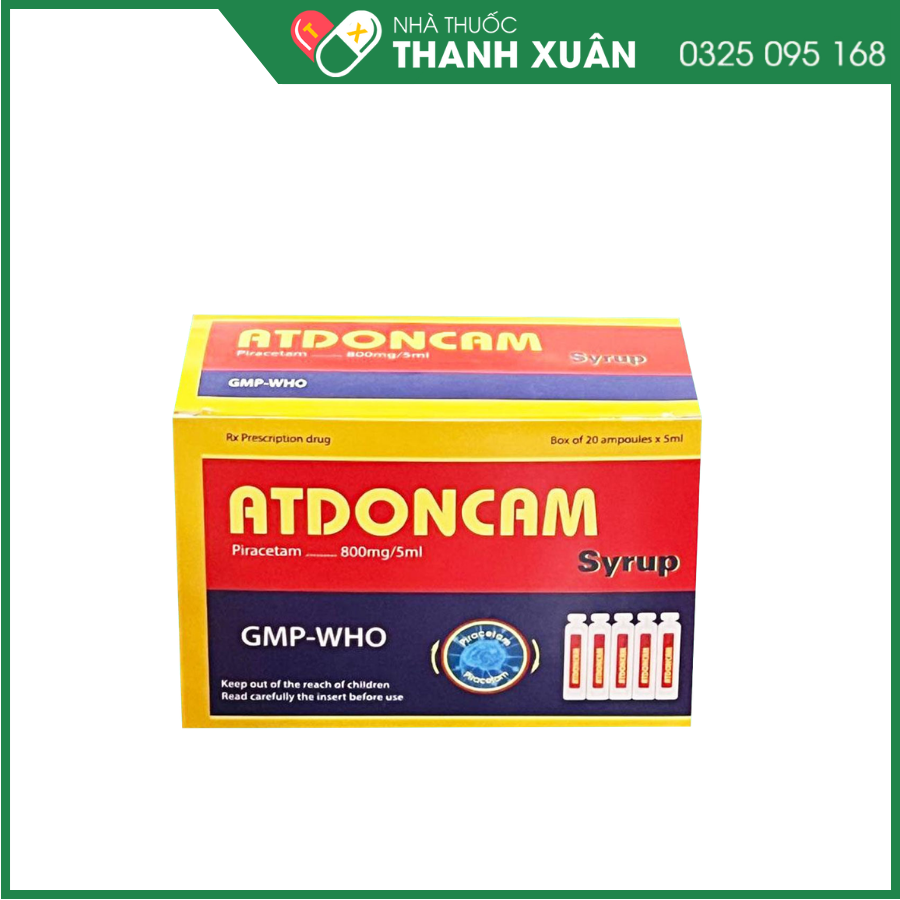 Atdoncam Syrup 800mg/5ml điều trị sa sút trí tuệ, chóng mặt, suy giảm trí nhớ